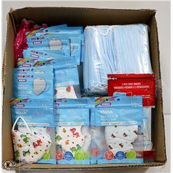 FLAT OF CHILD AND ADULT 3 PLY FACE MASKS