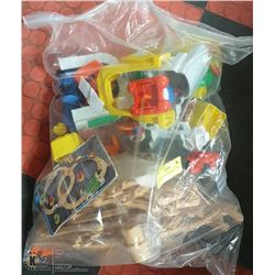 LARGE BAG OF FISHER PRICE TRAIN SET PIECES