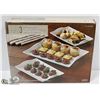 Image 1 : NEW OVER & BACK 3 PC PORCELAIN PLATTERS SET