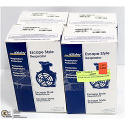 4 NEW ESCAPE STYLE RESPIRATORS