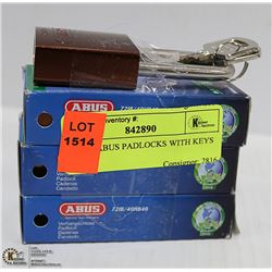 4 NEW ABUS PADLOCKS WITH KEYS