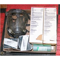 TRAY OF RESPIRATOR CLEANING WIPES & ETC.