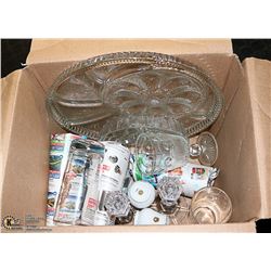 BOX OF ASSORTED CRYSTAL