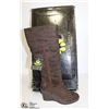 Image 1 : DAWGS WOMENS FASHION 15" WEDGE BOOTS CHOCOLATE