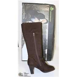 DAWGS WOMENS FASHION 15" HEEL BOOTS CHOCOLATE