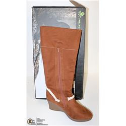 DAWGS WOMENS FASHION 15" WEDGE BOOTS CHESTNUT