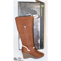 DAWGS WOMENS FASHION 15" WEDGE BOOTS CHESTNUT