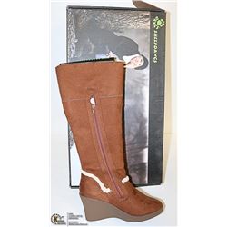 DAWGS WOMENS FASHION 15" WEDGE BOOTS CHESTNUT