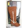 Image 1 : DAWGS WOMENS FASHION 15" WEDGE BOOTS CHESTNUT