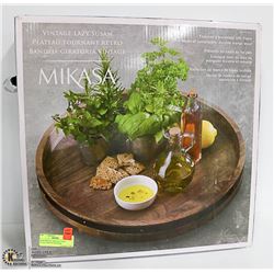 NEW MIKASA VINTAGE LAZY SUSAN, MANGO WOOD &
