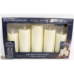 5 NEW LED WAX CANDLES WITH REMOTE CONTROL