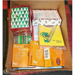 BOX OF ASSORTED GAMES AND CARDS