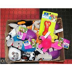 NEW BOX OF DOG SQUEAKY TOYS