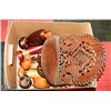 Image 1 : LARGE BOX OF HAND CARVED WOOD, TREEN, INTRICATELY