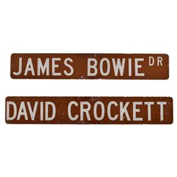 David Crockett Jim Bowie San Antonio Street Signs