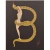 Image 2 : Erte Alphabet Series Letter "B" Framed On Silk