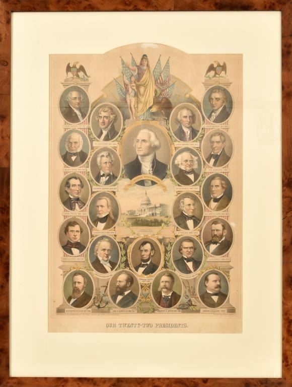 1822 Print of American Presidents