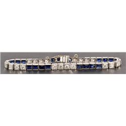 Platinum Diamond & Gemstone Tennis Bracelet