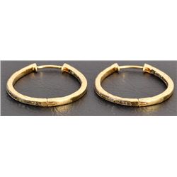 18kt Yellow Gold Diamond Hoop Earrings