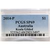 Image 3 : 2014-P AUSTRALIA KOALA GILDED SILVER DOLLAR PCGS
