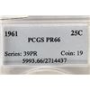 Image 3 : 1961 WASHINGTON SILVER QUARTER PCGS PR66