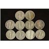 Image 2 : 10 ASSORTED 1940'S MERCURY DIMES