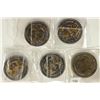 Image 2 : 5 ASSORTED 1 1/2'' DOUBLE EAGLE TOKENS PRESIDENTS