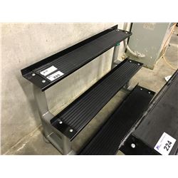 BLACK AND GREY 3 TIER WEIGHT RACK