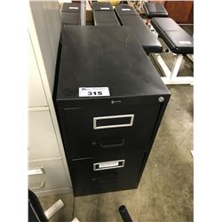 BLACK 2 DRAWER LETTER SIZE VERTICAL FILE CABINET