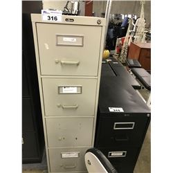 GREY 4 DRAWER LETTER SIZE VERTICAL FILE CABINET