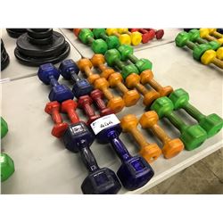 LOT OF 20 URETHANE AEROBIC DUMBBELLS