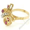 Image 6 : Vintage Detailed 14kt Yellow Gold 1.35 ctw Pear Ruby Round Diamond Open Butterfl