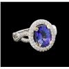 Image 1 : 14KT White Gold 3.21 ctw Tanzanite and Diamond Ring