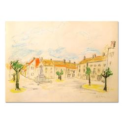 Wayne Ensrud "Village of Puligny-Montrachet, Burgundy" Pastel Original Artwork;