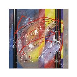 George Marlowe, "Verticals" Hand Signed Original Acrylic Painting on Canvas with