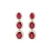 Image 1 : 15.25 ctw Ruby and Diamond Earrings - 14KT Yellow Gold