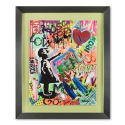 Nastya Rovenskaya, "The Balloon" Framed Unique Mixed Media, Hand Signed with Let