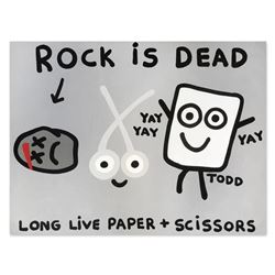 Todd Goldman, "Rock is Dead" Hand Signed Original Painting on Canvas with Letter