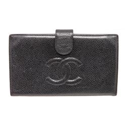 Chanel Black Caviar Leather Timeless French Purse Wallet