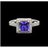 Image 2 : 18KT White Gold 1.52 ctw Tanzanite and Diamond Ring