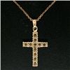 Image 6 : 14k Rose Gold 0.75 ctw Round Brilliant Diamond Petite Cross Pendant w/ 16" Chain