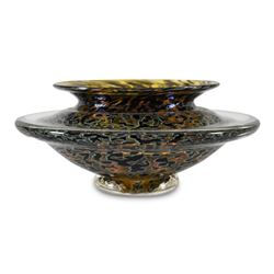 "Large Ikebana Flower Bowl" Hand-Blown Glass Bowl, Hand Signed by GartnerBlade G