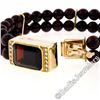 Image 6 : Vintage 14kt Gold 12.74 ctw Emerald Cut and Bead Garnet Bracelet w/ Diamond Acce