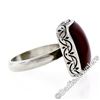 Image 6 : Vintage Sterling Silver Cushion Cabochon Carnelian Solitaire Ring