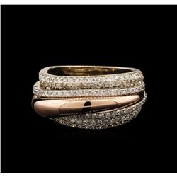 0.88 ctw Diamond Ring - 14KT Two-Tone Gold