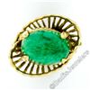 Image 4 : Vintage Handmade 18kt Yellow Gold Oval Jade Solitaire Ring