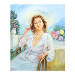 Taras Sidan, "Vacation in Barcelona" Hand Signed Original Oil on Canvas; COA