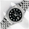 Image 2 : Rolex Mens Stainless Steel Black Diamond 36MM Datejust Wristwatch
