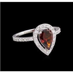 1.35 ctw Tourmaline and Diamond Ring - 14KT White Gold