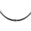 Image 2 : 23.86 ctw Sapphire and Diamond Necklace - 14KT White Gold